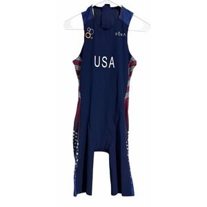 ROKA USA Theme ITU Zip Back USA Tri Suit II Red/White/Blue Men's Size Medium